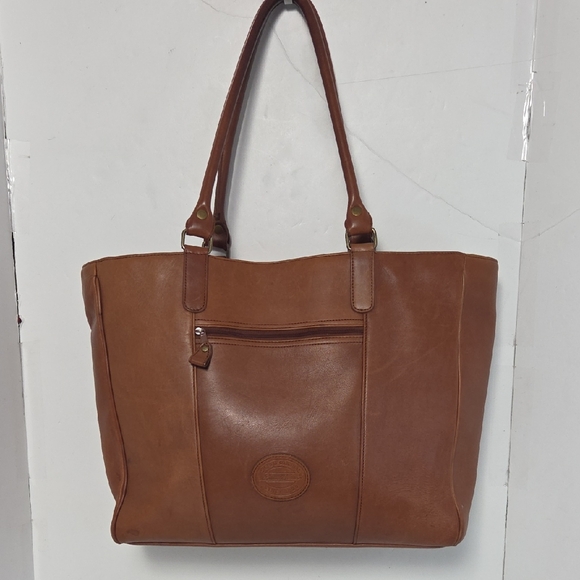 Eddie Bauer Handbags - Vintage Eddie Bauer Brown Leather Tote Bag
